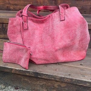 Free People Pink Tote Bag with Pouch